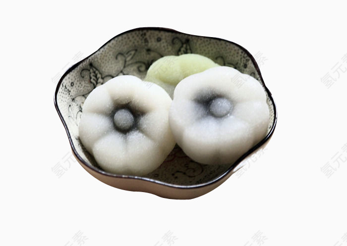 白色水粘月饼