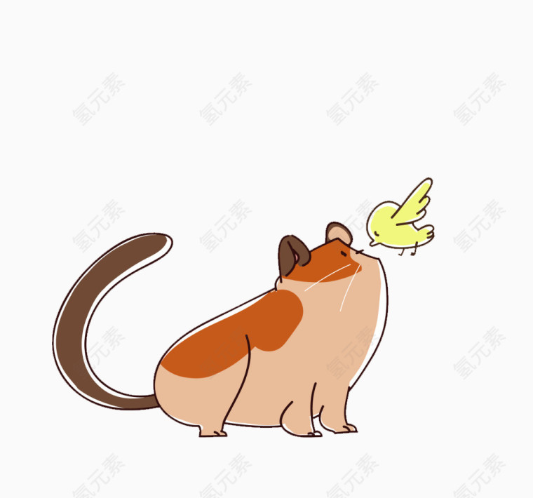卡通小鸟和猫咪