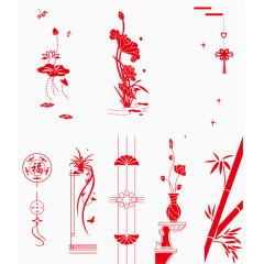 移门花纹矢量图素材
