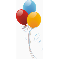 卡通彩色气球群