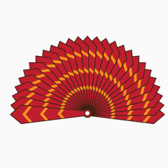 大气红色折扇中国风