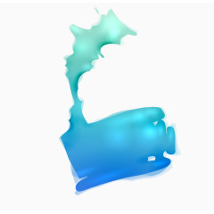 蓝色渐变水彩效果