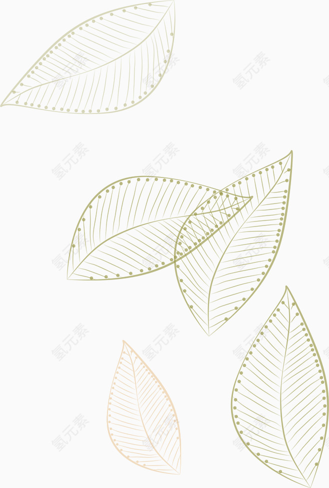 透明树叶背景手绘