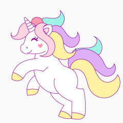 彩色独角兽素材
