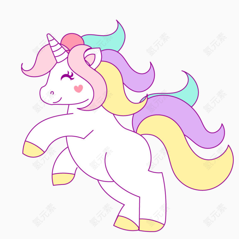 彩色独角兽素材