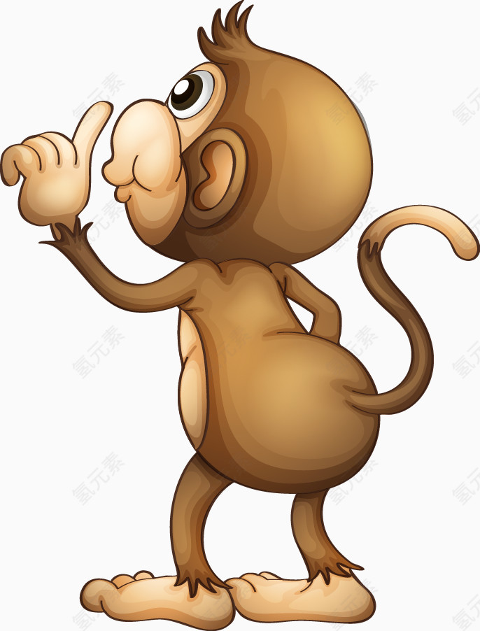 数数的卡通猴子