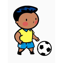 踢球的黑人小男孩