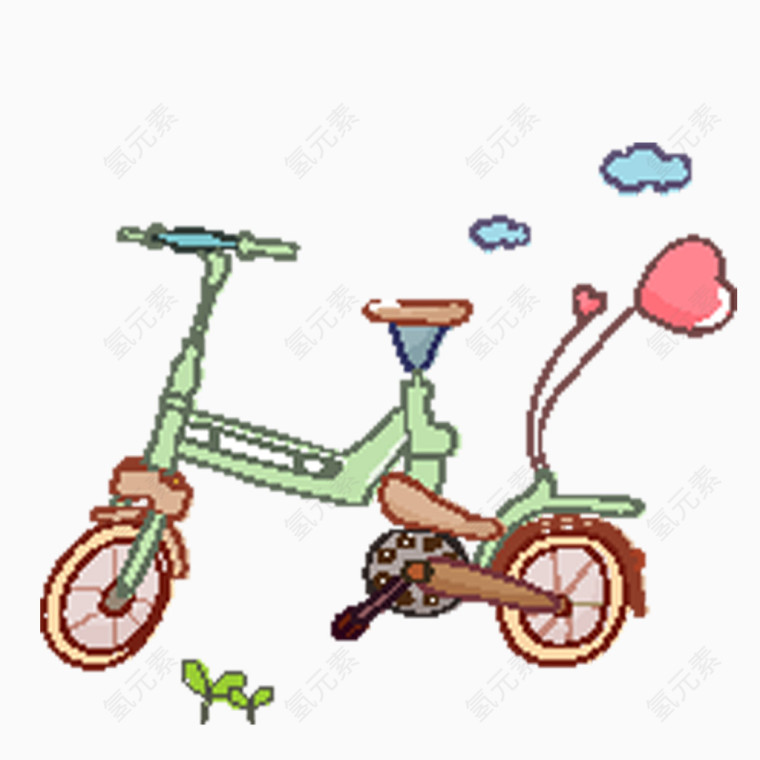 手绘自行车