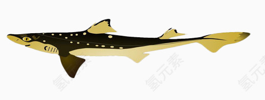 卡通手绘白斑黑鱼