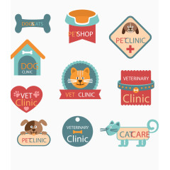 10款创意宠物医院标签矢量元素