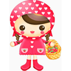 拎竹篮的小姑娘