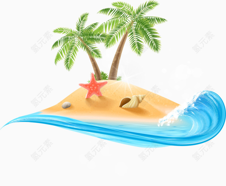 夏日海滩元素