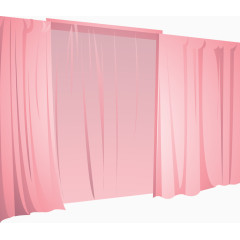 粉红的窗帘窗纱元素