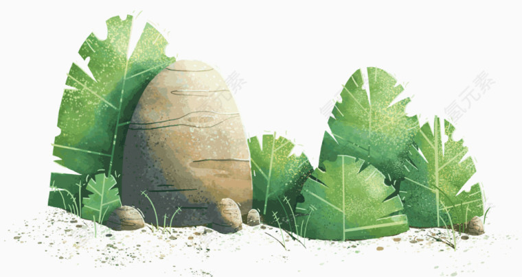 手绘植物场景背景