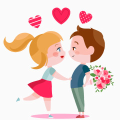 卡通手绘情侣人物