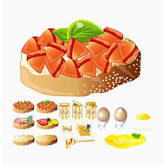 可口美味食物矢量素材