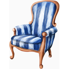 蓝白条纹手绘椅子