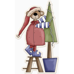 卡通手绘圣诞节装饰松树