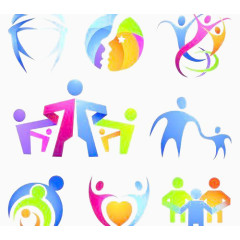 彩色和谐爱护元素