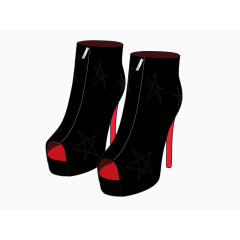 高跟鞋女鞋卡通矢量素材