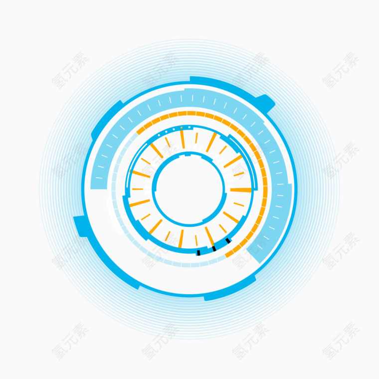 圆圈立体科技效果元素
