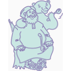 淡蓝色卡通人物矢量图