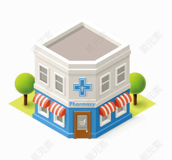 卡通医院建筑