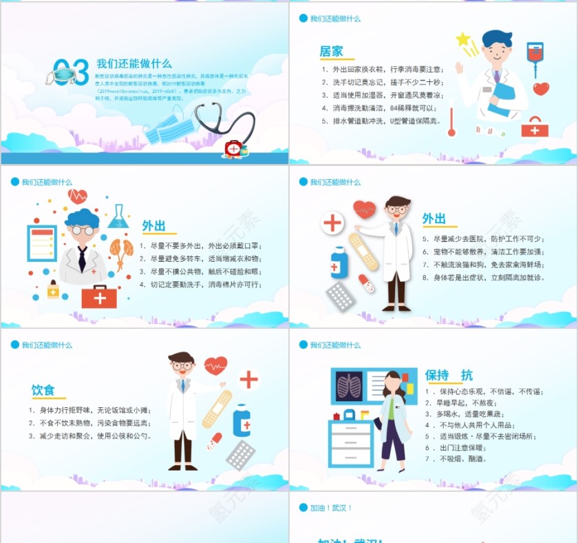 简约清新抗击新型冠状病毒肺炎PPT模板第4张