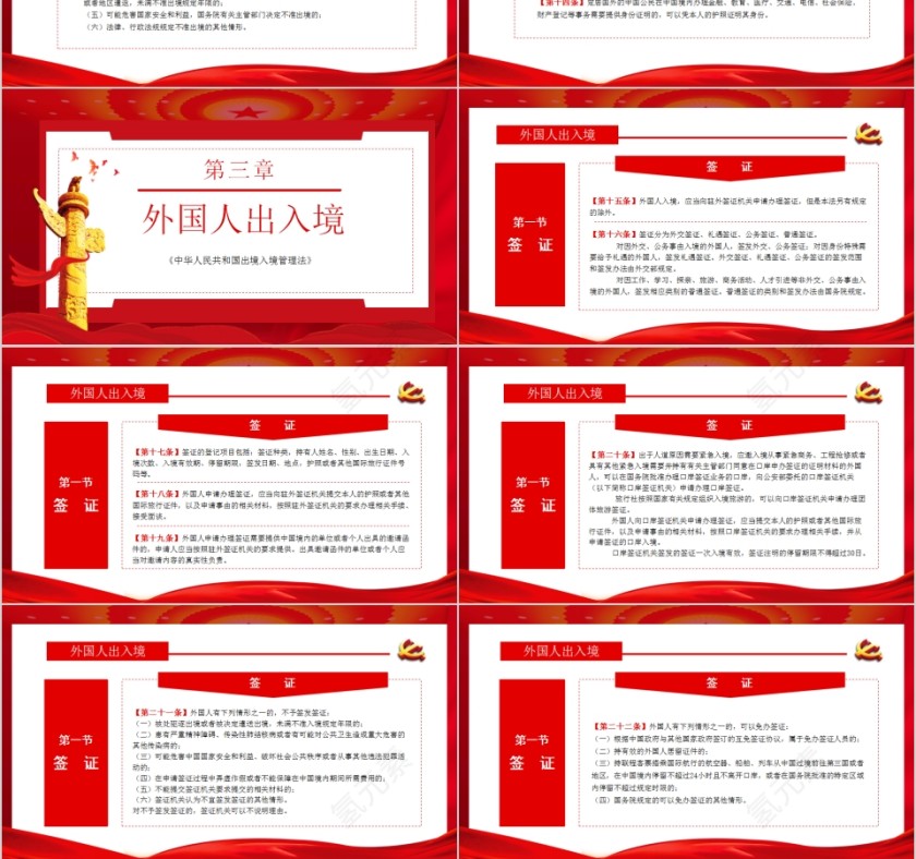中华人民共和国出境入境管理法PPT模板第3张