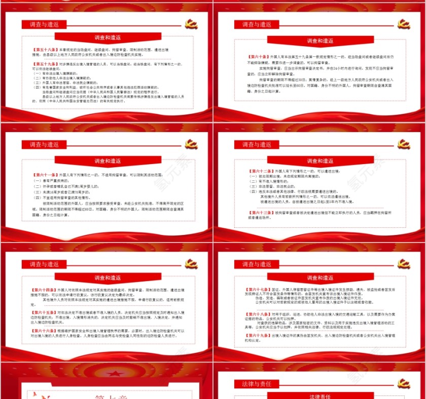 中华人民共和国出境入境管理法PPT模板第7张