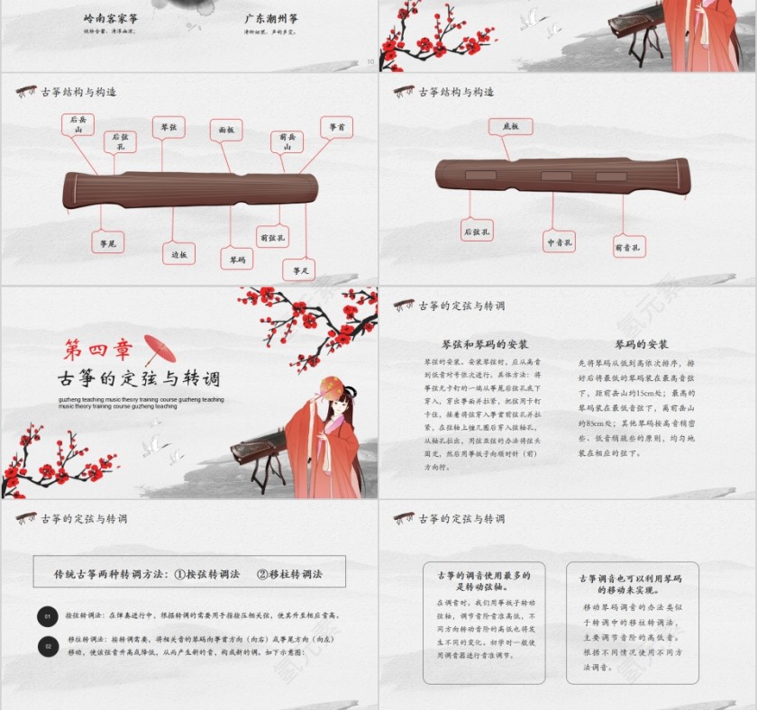 古筝教学乐理培训课PPT模板第3张