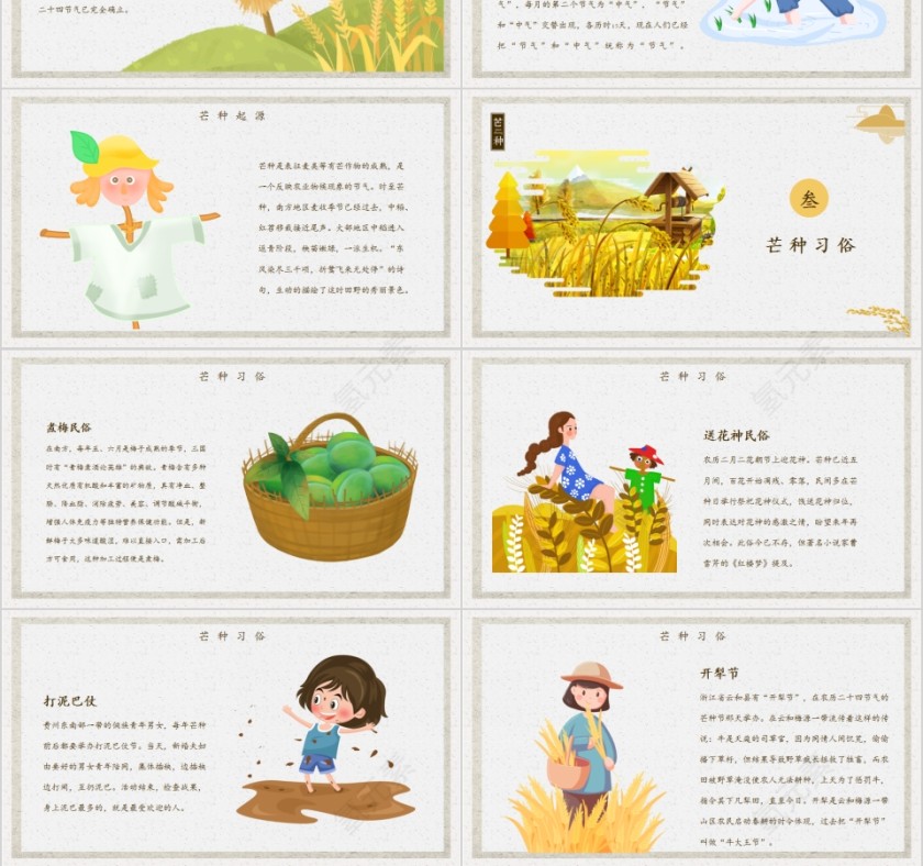 中国传统节气二十四节气之芒种PPT模板第3张