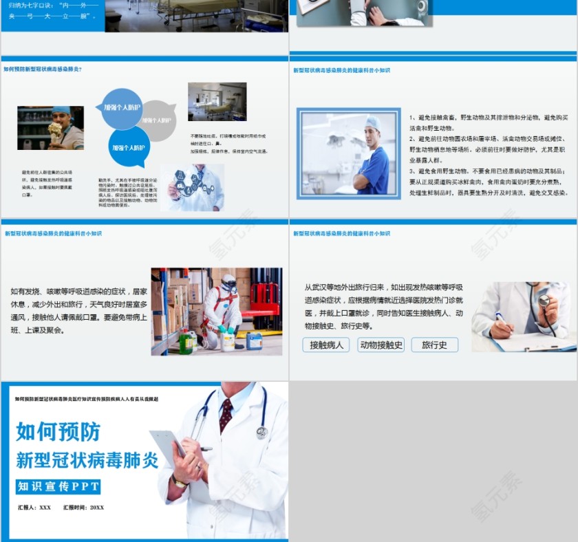 简约如何预防新型冠状病毒肺炎医疗知识宣传PPT模板第3张