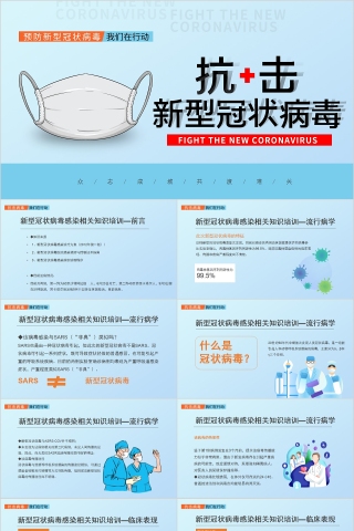 抗击新型冠状病毒肺炎科普知识PPT模板