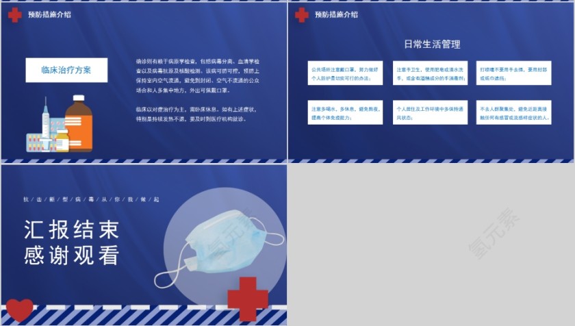 预防病毒戴好口罩新型冠状病毒防治PPT模板第4张