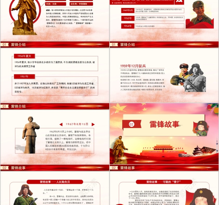 讲雷锋故事学雷锋精神PPT模板第2张