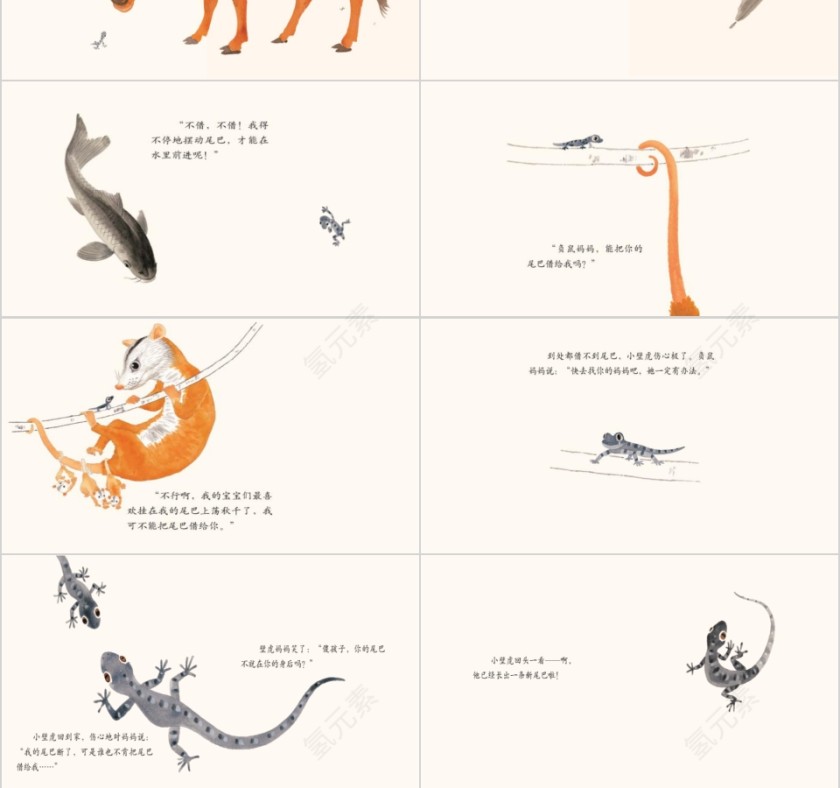 小壁虎借尾巴幼儿绘本教育课件第3张