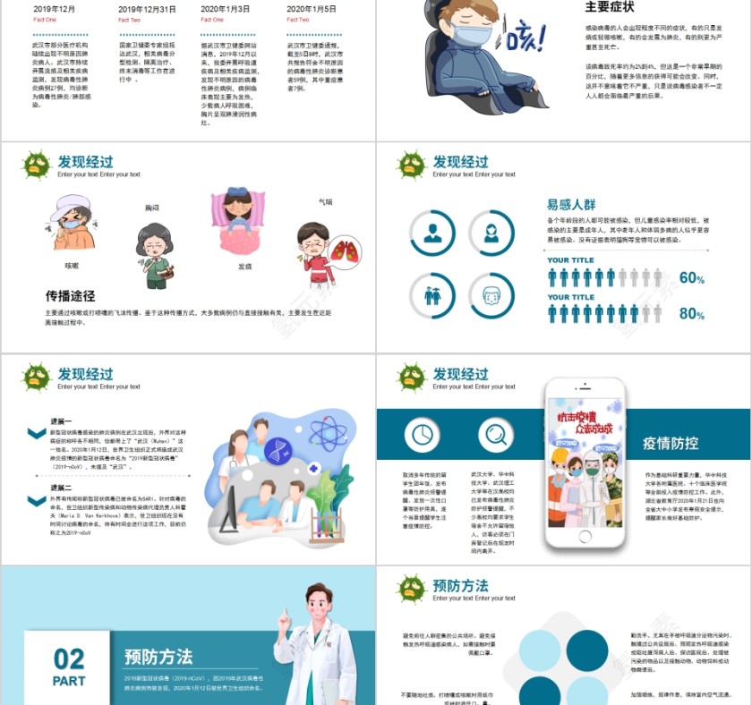 简约清新解读新型冠状病毒PPT模板第2张