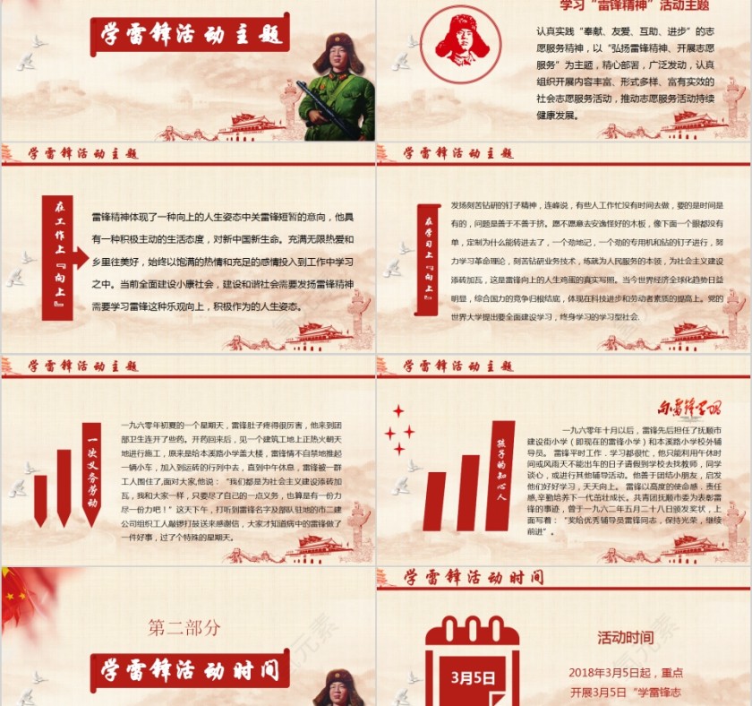 弘扬雷锋精神学雷锋志愿服务活动策划PPT模板第2张