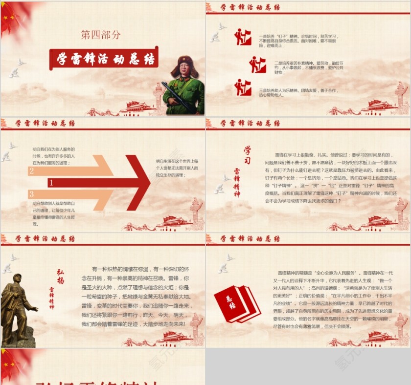 弘扬雷锋精神学雷锋志愿服务活动策划PPT模板第4张