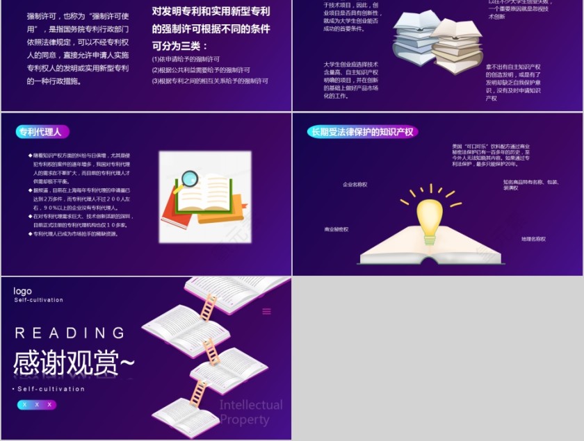 蓝色大气知识产权介绍PPT模板第5张