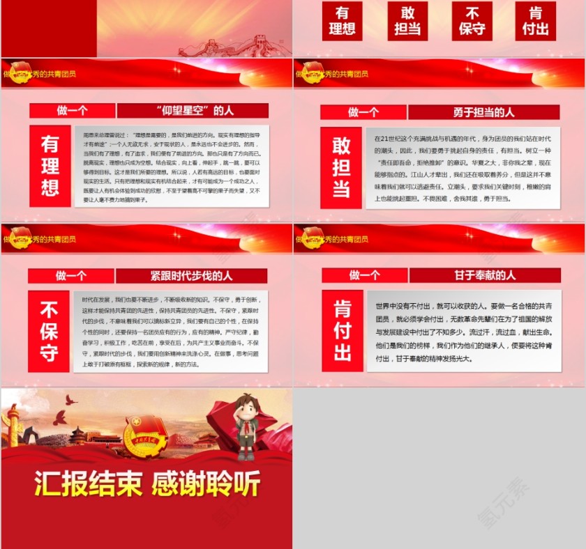 做合格共青团员培训教育课件PPT模板第6张