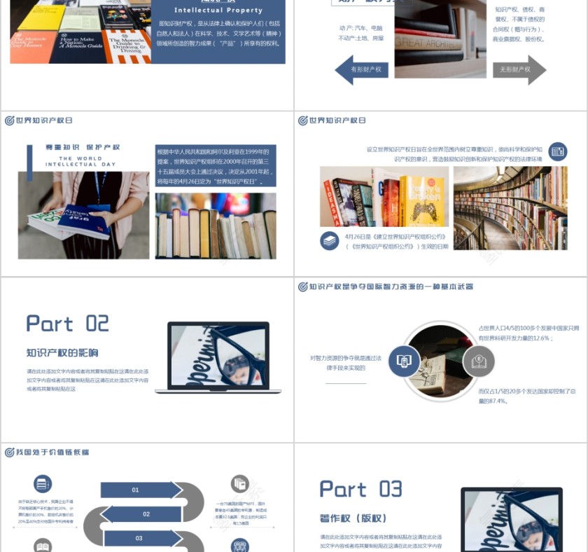 简约商务世界知识产权日PPT模板第2张