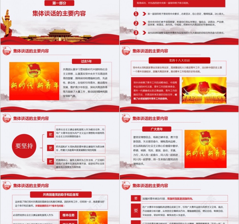 习近平同团中央新一届领导班子成员集体谈话PPT模板第2张