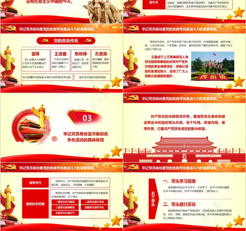 党员身份永远不能忘十九大精神学习解读PPT模板第3张