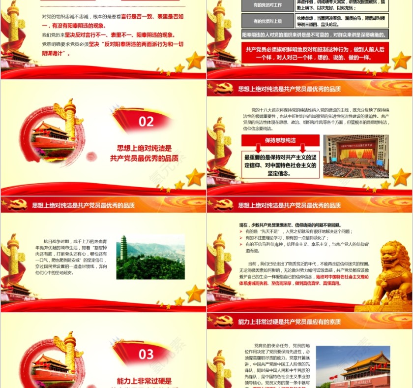 党员身份永远不能忘十九大精神学习解读PPT模板第5张