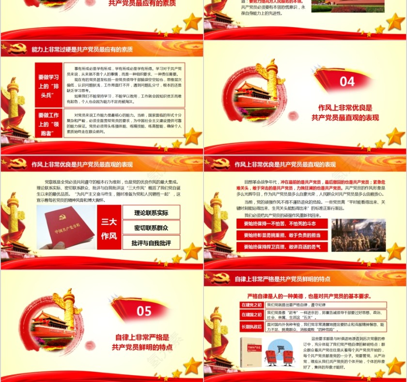 党员身份永远不能忘十九大精神学习解读PPT模板第6张