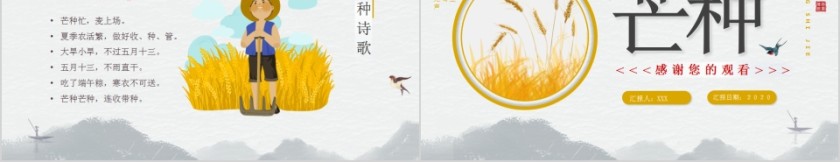 简约商务中国传统二十四节气芒种PPT模板第5张
