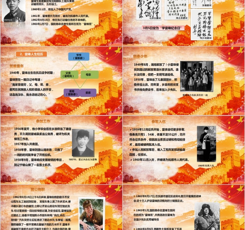 弘扬学习雷锋精神PPT模板第2张