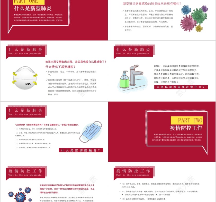 请戴口罩保护自己新型冠状病毒预防肺炎PPT模板第2张